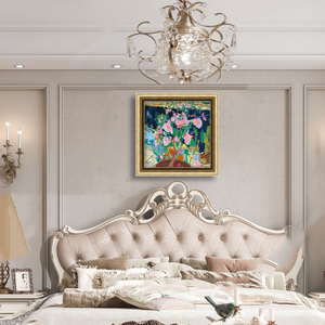 Zhang Liping's Realistic Oil Painting of Gardenias Tranquil Gardenia - Framed in a Retro <b>Frame</b>, Home Decoration Original Clear L - Product Image 3