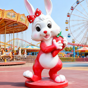 Antikes Finish Premium lebensgroße handgemachte süße Kaninchen Statue wetterfeste Harz Outdoor Garten Dekor Indoor Home Skulptur DIY - Product Image 3