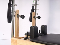 Máquina de Pilates Reformer de madera de arce con rieles completos y base de madera de roble para ejercicio en casa, yoga y pilates
