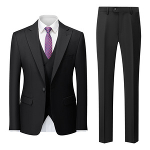Ensemble 3 pièces pour homme : Blazer <span class=keywords><strong>à</strong></span> col rabattu, gilet croisé et pantalon droit – Idéal pour occasions décontractées, officielles, d'affaires ou de mariage - Product Image 2