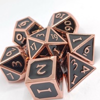 Ensemble de dés en alliage de Zinc massif et émail, 14 pièces, polyheron, adapté aux jeux de rôle, la danse et les maths du Dragon