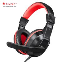 Casque de jeu filaire T-WOLF H150, casque stéréo supra-auriculaire, haut-parleur de 40 mm, microphone intégré, double prise 3,5 mm, rotation à 90 degrés, PC