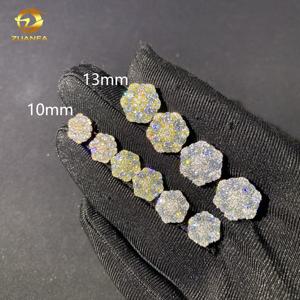 Pass Diamond Tester 10mm 13mm 925 <strong>Silver</strong> Trendy Screw Back Ear <strong>Studs</strong> Iced Out Hip Hop Jewelry VVS Moissanite <strong>Stud</strong> Earrings - Product Image 1