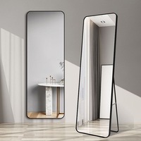 Ménage maquillage mural marbre bois salon de coiffure pliable pleine longueur led roues gâteau gratuit long stockage miroir sur pied