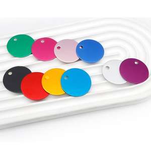 Logo personnalisable noir bon marché en aluminium anodisé étiquette nominative par sublimation étiquette de chien ronde en métal personnalisée avec une faible quantité minimale de commande - Product Image 4