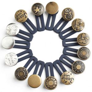 Boutons d'extension rétractables classiques en laiton élastique de 17 mm pour jeans, plusieurs couleurs - Product Image 1