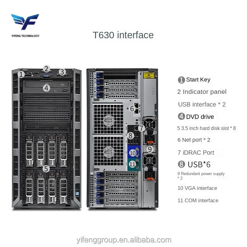 T630 e5-2673 2.3HZ 40 núcleos 128g ddr4 750w 2