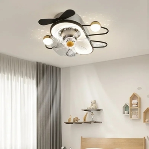Ensemble de ventilateur de plafond intelligent à tête oscillante de luxe léger pour la chambre à coucher et la salle à manger - Product Image 1
