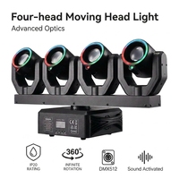 Luz Móvil Profesional de 4 Ojos LED de 150W con Control DMX, Iluminación de Haz para DJ, Discoteca, Bar, KTV, Bodas, Fiestas, Escenarios, IP20