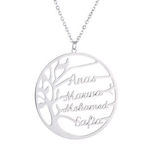 <span class=keywords><strong>Collier</strong></span> personnalisé avec <span class=keywords><strong>arbre</strong></span> <span class=keywords><strong>de</strong></span> <span class=keywords><strong>vie</strong></span> 1 à 6 noms, bijou en acier inoxydable, cadeau <span class=keywords><strong>de</strong></span> noël - Product Image 5
