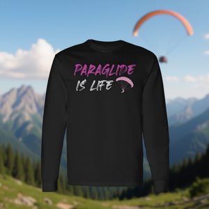 Camiseta de manga larga Paraglide Is Life con diseño de planeador para entusiastas del parapente - Product Image 3