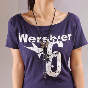 Cadena de cintura de mariposa de aleación de estaño para mujer, joyería de fiesta, collar de moda, diseño de cuerda negra con acabado plateado envejecido - Product Image 5