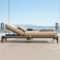 Ensemble de mobilier de jardin en aluminium et rotin tressé pour extérieur, canapé de patio, chaise en aluminium et rotin, mobilier de balcon en teck