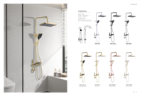 Robinetterie thermostatique quatre fonctions en chrome brossé, design moderne, ensemble de douche pressurisé pour appartement – Vente en gros fabricant