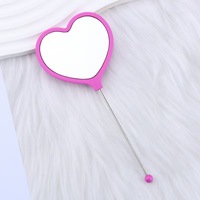 Petit miroir portable en PVC en forme de cœur pour filles, miroir perlé DIY, nouvel accessoire, miroir à perles focales, cadeau de la Saint-Valentin
