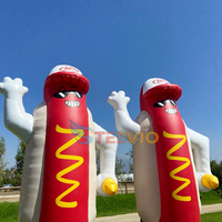 Modèle de nourriture de saucisse gonflable géant de ballon de dessin animé de hot-dog gonflable de 10 pieds pour la publicité extérieure de restauration rapide