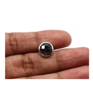 Pendentif artisanal en argent sterling 925 avec pierre précieuse en hématite naturelle taillée en forme de rose de 8 mm - Cadeau - Product Image 2