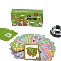 Jeu de société Hicreate Family Fun Reaction Battle avec cartes à jouer en papier et Paw Punch pour enfants - Cadeau personnalisable