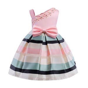 Venta al por Mayor de Ropa Infantil de Boutique, Vestidos Largos para Niñas con Rayas de Colores - Product Image 6