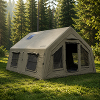 Tente de toit gonflable géante entièrement automatique 3,6x4,8m en tissu de coton 17,2ft pour camping extérieur, imperméable 3000mm, installation rapide