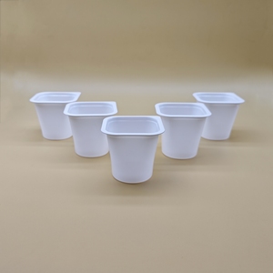 Vasos Cuadrados Reciclables Sulide para Yogur <span class=keywords><strong>de</strong></span> 180 ml, Vasos Desechables <span class=keywords><strong>de</strong></span> Plástico PP Blancos para Yogur para Llevar - Product Image 6