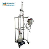 Réacteur de distillation en verre 5L Dsitillation à vapeur de laboratoire chimique avec pompe à vide et refroidisseur