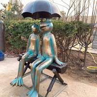Sculpture de grenouille en bronze de grande taille RELONG, design personnalisé, décoration de parc extérieur et de jardin à vendre