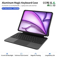 Nouvel Étui Clavier Magique Sans Fil en Aluminium 2026 avec Pavé Tactile et Clavier Rétroéclairé pour iPad Air 13 Pouces M4, Support Magnétique Multi-touches