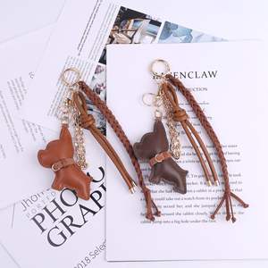 พวงกุญแจลูกสุนัขบูลด็อกฝรั่งเศสสไตล์มิวสายคล้องกระเป๋าละเอียดอ่อน - Product Image 4