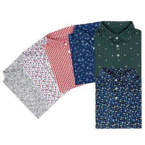 Logo personnalisé imprimé Golf pour T-shirts Polo Nouveau design 88% Polyester 12% Spandex Tissu de maillot à manches courtes - Product Image 1