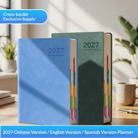 Agenda A5 2027 en similicuir, organiseur, carnet de notes, reliure sans fil, journal cadeau
