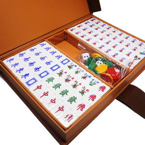 Mini Mahjong Tiles Portable Travel Set Acrylic Crystal Mahjong For Chess Card <b>Entertainment</b> 4 Players Universal Use - Product Image 1