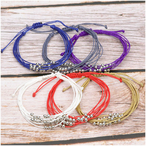 Bracelets en cordon <span class=keywords><strong>ciré</strong></span> tressé à la main, multi-couches, ajustables, imperméables, multicolores, style bohème, perles faites à la main, bijoux pour femmes, <span class=keywords><strong>pas</strong></span> chers - Product Image 5