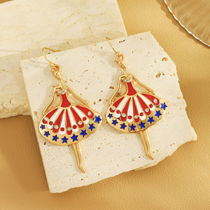 Pendientes de Moda, Pendientes Colgantes con Forma de Bailarina de Ballet, Pendientes Creativos de Color Rojo y Azul de Alta Calidad - Product Image 5