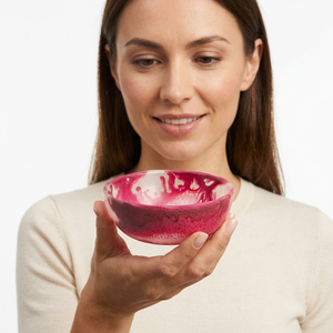 Bol à fruits en résine, fait main, moderne, luxueux, sculpté à la main, écologique, durable, de qualité alimentaire, pour les fêtes, les salades, vaisselle décorative - Product Image 1