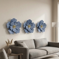 Décoration Murale Luxe Nouvelle Livraison Accent Intérieur Maison 75.57*5.08*50.17CM Décoration Murale Métal Blanc Doré pour Salon