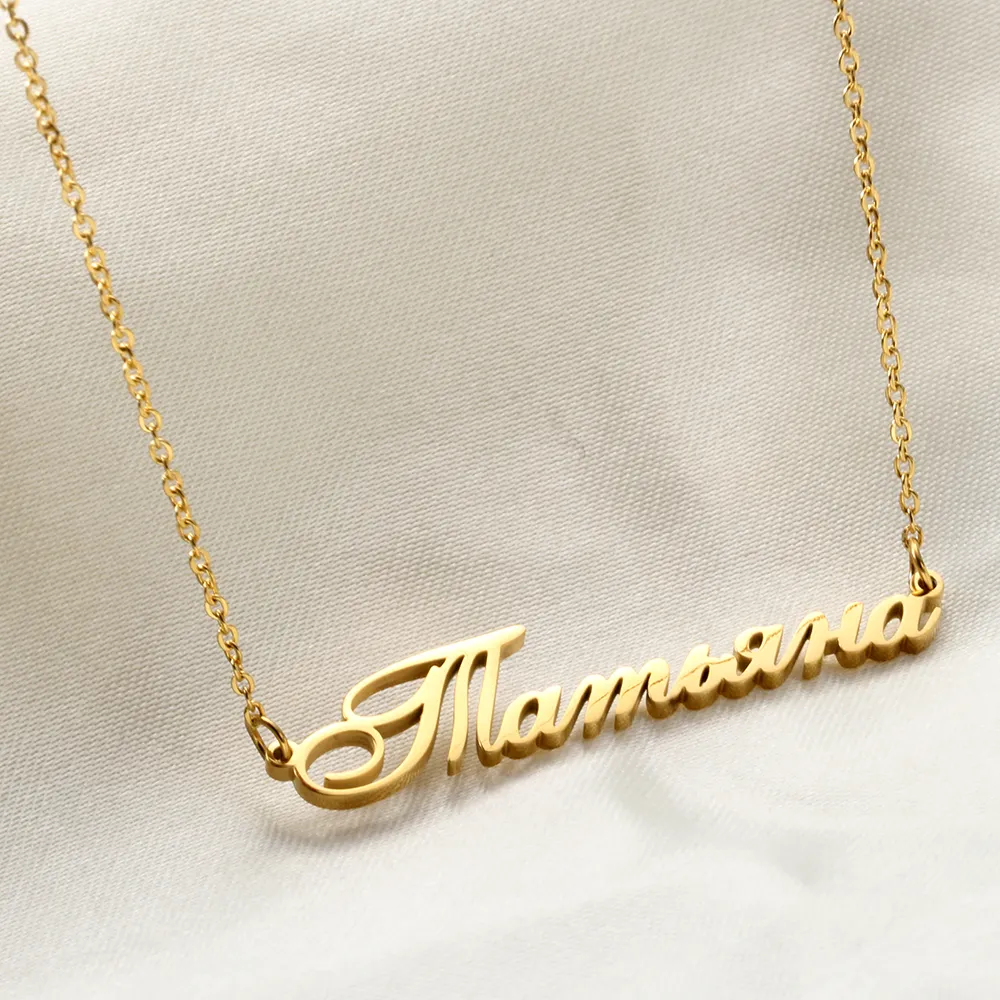 Fashion Women Personalized Name Necklace Pendant New High Quality Stainless Steel Custom Jewelry Necklaces For Gift Accessories