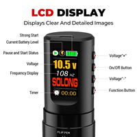 Solong Stroke Verstelbare Professionele Oplaadbare Draadloze Rotatie Tattoo Pen LED Kleurrijk Display Tattoo Machine