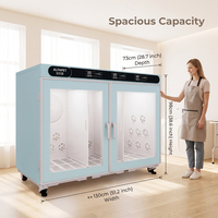 ALFAPET AP-50B(XXXL) Cabine de séchage pour animaux de compagnie, sécheuse pour chiens de très grande taille en acier inoxydable, triple moteur 4500W pour chiens jusqu'à 70 kg