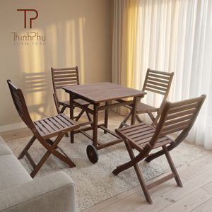 High Quality Durable Solid Wood LEO <b>Set</b> Contemporary Design Customizable Sizes <b>Restaurant</b> <b>Sets</b> Coffee Shop Hotel Garden Use - Product Image 5