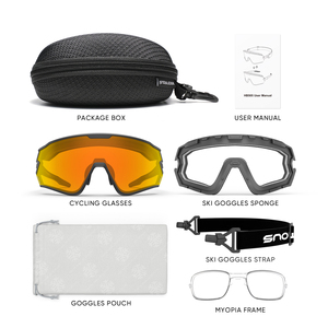 Hubo tay đua xe đạp Kính photochromic phân cực UV bảo vệ ống kính quá khổ thể thao Kính mát cho phụ nữ người đàn ông đi xe đạp Kính mát - Product Image 3