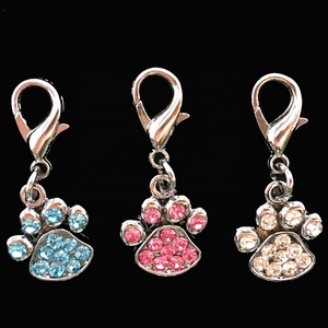 Solid Pattern Shining Rhinestone Paw Shaped Stainless Steel <strong>Dog</strong> <strong>Collar</strong> Charm <strong>Tags</strong> - Product Image 6