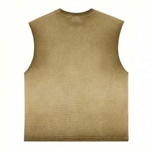 カスタムワッフルニットタンクトップ メンズ ヘビーウェイトアシッドウォッシュ ヴィンテージサンフェードスリーブレス<span class=keywords><strong>T</strong></span>シャツ コットンジムストリートウェアベスト - Product Image 3