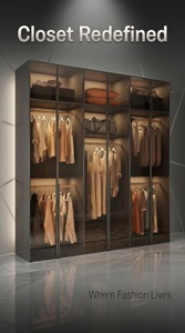 Système de <span class=keywords><strong>dressing</strong></span> en verre sans cadre avec éclairage LED et aménagement personnalisé pour <span class=keywords><strong>dressing</strong></span> de luxe - Product Image 6