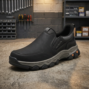 Mocassins Chunky Décontractés Haut de Gamme pour Hommes 2026 en Cuir Véritable Faits Main, à Enfiler, avec Motif Géométrique Rembourré et Semelle en Caoutchouc Anti-Taches - Product Image 2