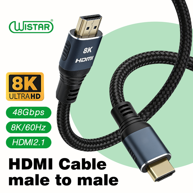 WISTAR Premium 8K for HDMI 2.1 Cable Ultra High Speed 48Gbps 60Hz for Laptop and Projector