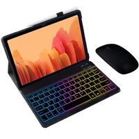 Casing Pelindung Tablet A9plus/S9FE dengan Keyboard Magnetik, Lampu Latar RGB Tiga Warna, Bahan Kulit, Buatan Cina