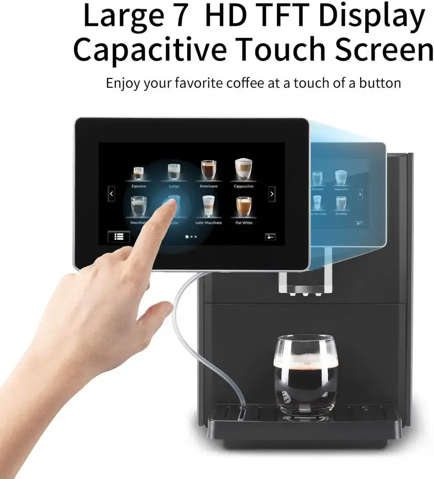 Cafetière électrique meilleure machine à café automatique à écran tactile avec réservoir de lait