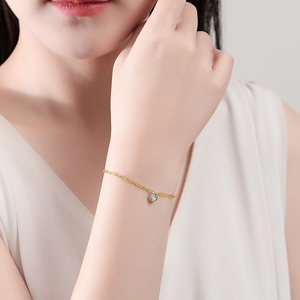 CZCITY elegante donna 925 Designer rotondo CZ gioielli in <span class=keywords><strong>argento</strong></span> placcato oro elegante moda ragazza signora 14K catena <span class=keywords><strong>bracciale</strong></span> - Product Image 3