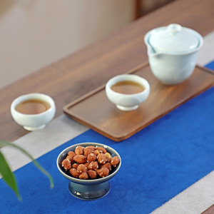 Assiette à thé et à collation de style chinois en céramique, plat rond en porcelaine pour fruits, petit plateau pour fête, design simple - Product Image 3